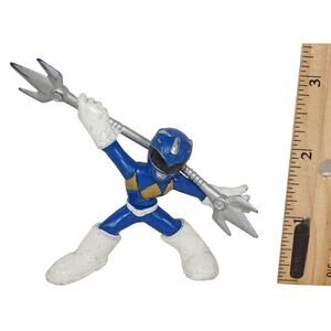 Mighty Morphin Blue Power Ranger - 2.5" Mini Battle Ready PVC Toy Figure 2009